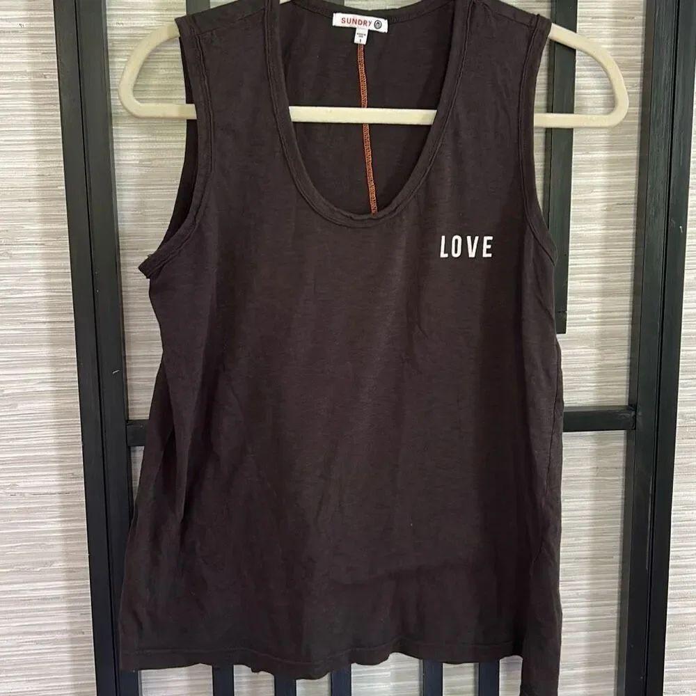 Sundry love dark gray T-shirt oversized size one